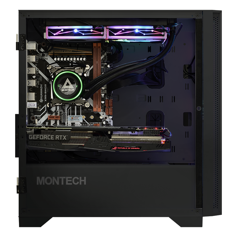 Side view of the AIR 100 ARGB case with hardware installed.