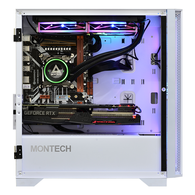 Side view of the AIR 100 ARGB case with hardware installed.