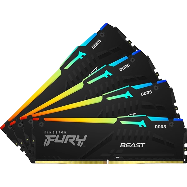 Kingston FURY Beast RGB 128GB (4x32GB) 5600MT/s DDR5 Memory Kit