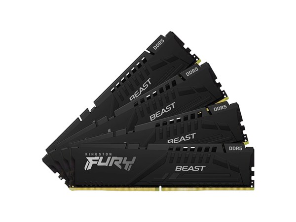 Kingston FURY Beast 128GB DDR5 Desktop Kit in Black, 4 x Kingston FURY Beast 128GB DDR5 Desktop Kit in Black, 4 x