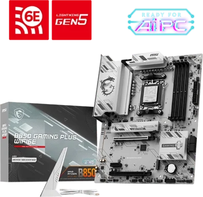 MSI B850 GAMING PLUS WIFI6E ATX Motherboard for AMD Socket AM5 CPUs