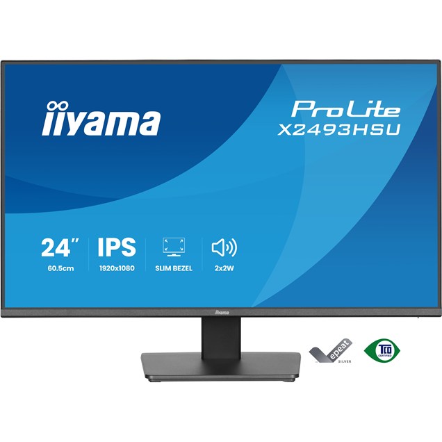 iiyama X2493HSU-B1 24" Full HD Monitor - IPS, 120Hz, 1ms, Speakers, HDMI, DP