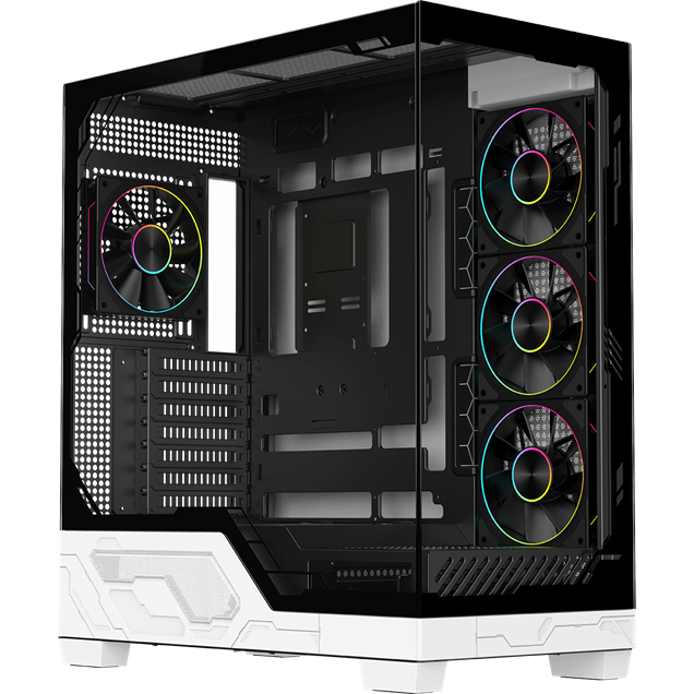 Powercool PC-ULTRA-WHT Mid Tower Gaming Case - Black/White 