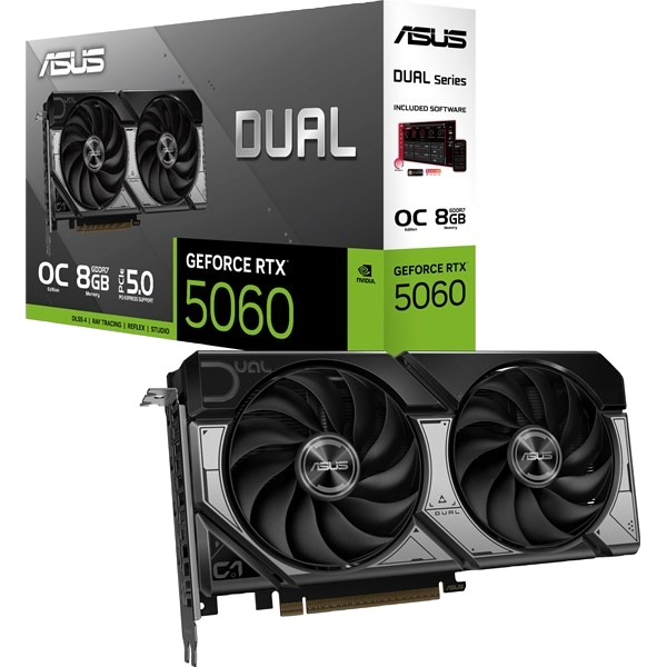 ASUS Dual GeForce RTX 5060 ekran kartı ürün fotoğrafı