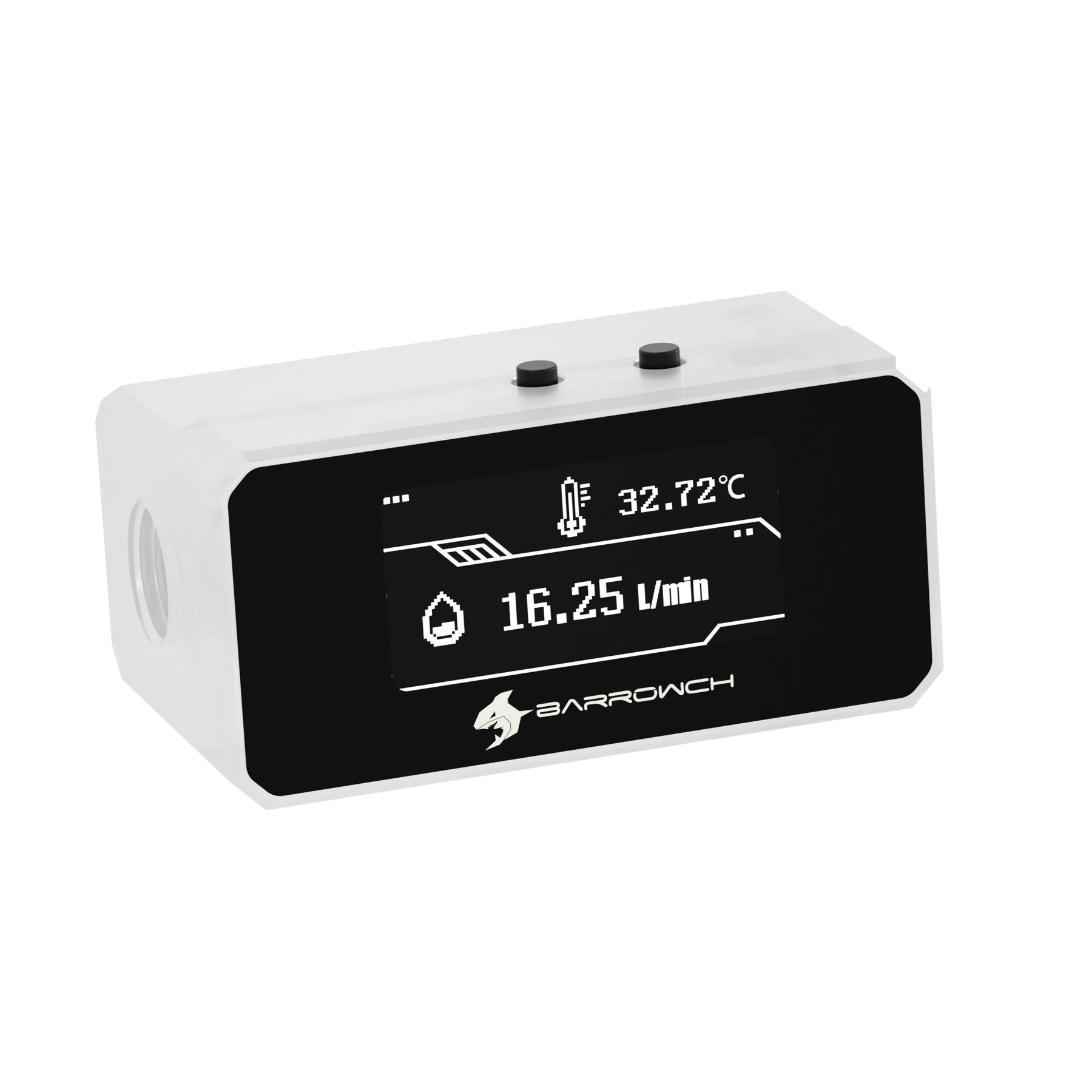 Barrow G1/4 Digital OLED Display Flow and Temperature Sensor - White ...