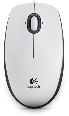 Logitech B100 Optical USB Mouse (White)