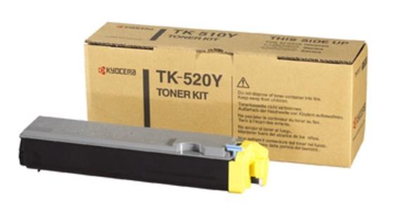 Kyocera TK-520Y (Yield: 4,000 Pages) Yellow Toner Cartridge