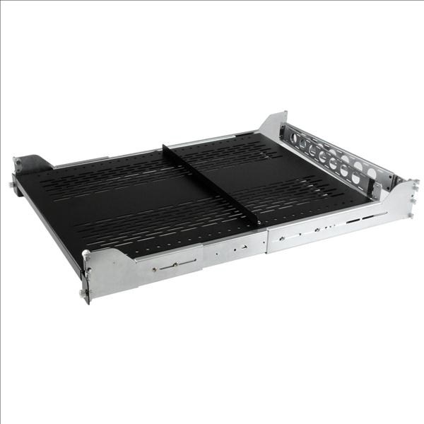 StarTech.com 2U Vented Sliding Rack Shelf with Cable Management Arm and Adjustable Mounting Depth - 125lbs / 56.7kg