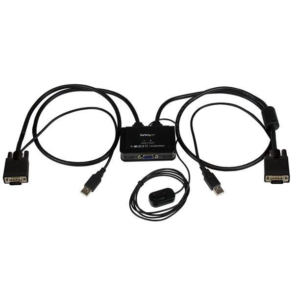 StarTech.com 2-Port USB VGA Cable KVM Switch - USB Powered with Remote Switch