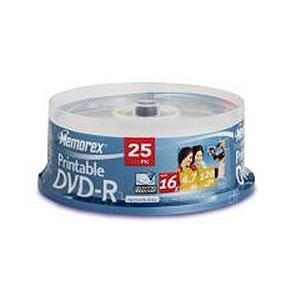 25 Pack Memorex Printable DVD-R
