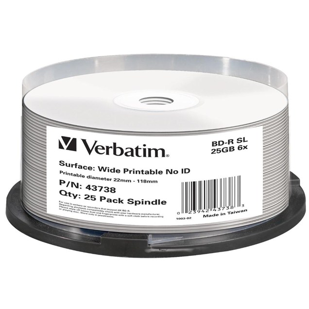 Verbatim (25GB) BD-R 6x Spindle Pack of 25