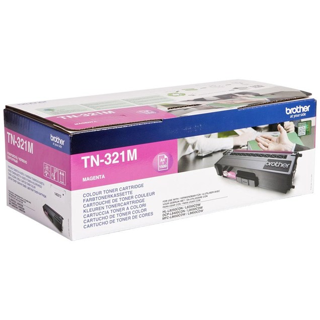 Brother TN-321M (Yield: 1,500 Pages) Magenta Toner Cartridge