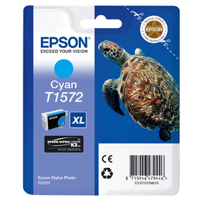 Epson Turtle T1572 (25.9ml) Ink Cartridge (Cyan)