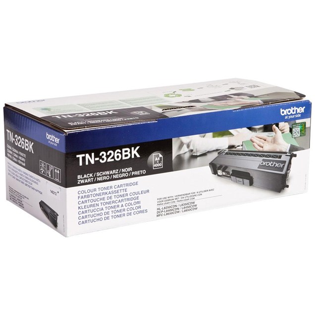 Brother TN-326BK (Yield: 4,000 Pages) Black Toner Cartridge