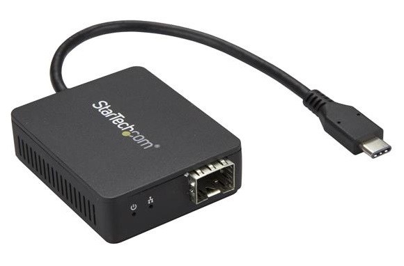 StarTech.com USB-C to Fiber Optic Converter Open SFP (Black)