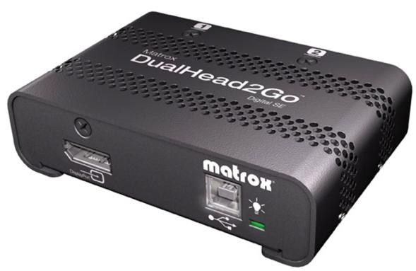 Matrox DualHead2Go Digital SE External Multi-Display Adaptor 3840x1200  2 x DVI-D Outputs USB for power