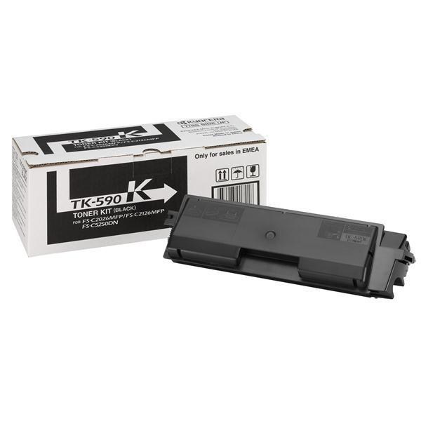 Kyocera TK-590K Black Microfine Toner Cartridge for FS-C2026MFP/FS-C2126MFP (Yield 7,000 Pages)