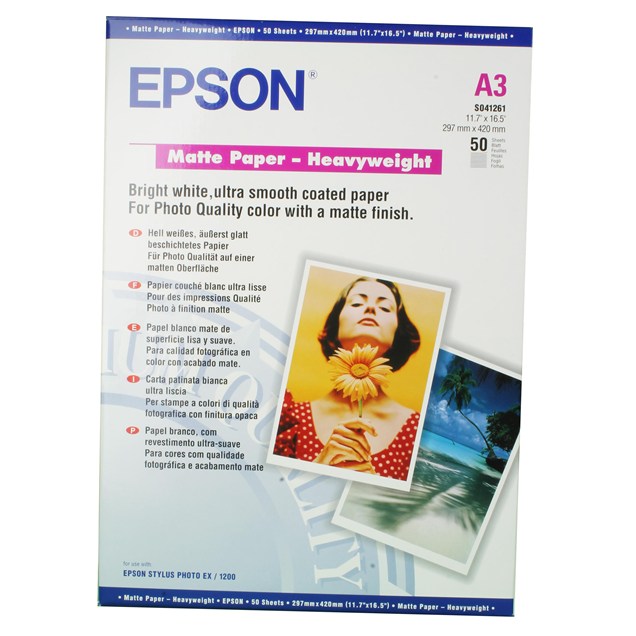 Epson (A3) Heavy Weight Matte Paper (50 Sheets) 167gsm (White)