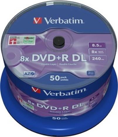 Verbatim DVD+R 8x DL Matt Silver 50pk