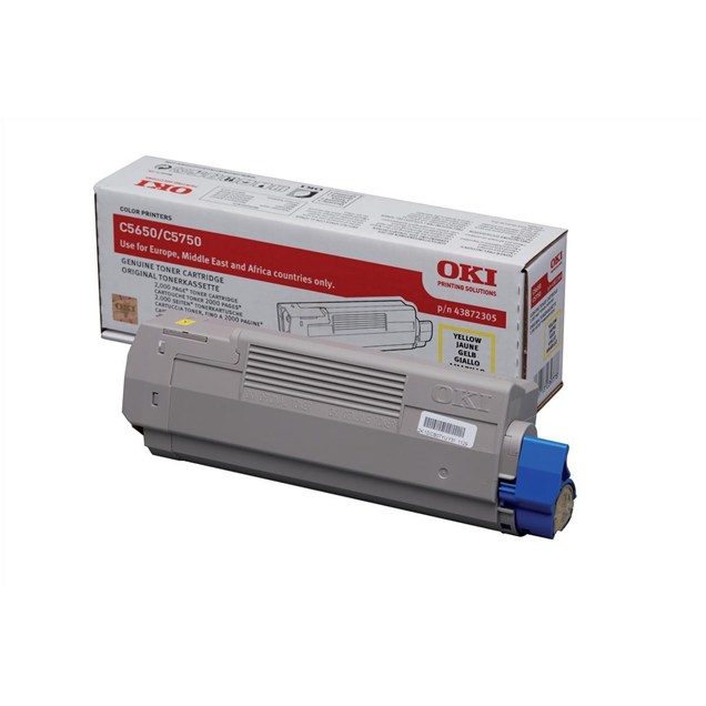 OKI 43872305 (Yield: 2,000 Pages) Yellow Toner Cartridge