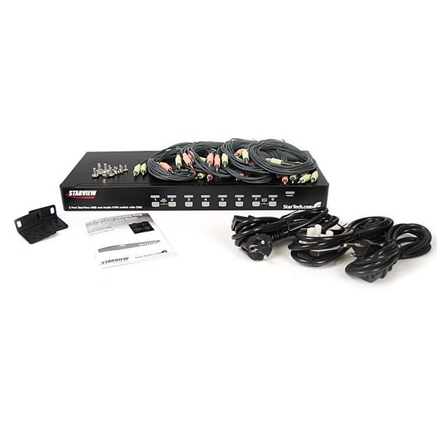 StarTech.com 8-Port KVM Switch Rackmount USB/VGA with Audio (Black)