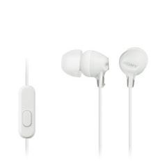 Sony MDR-EX15AP Headphones (White) with In-Line Microphone