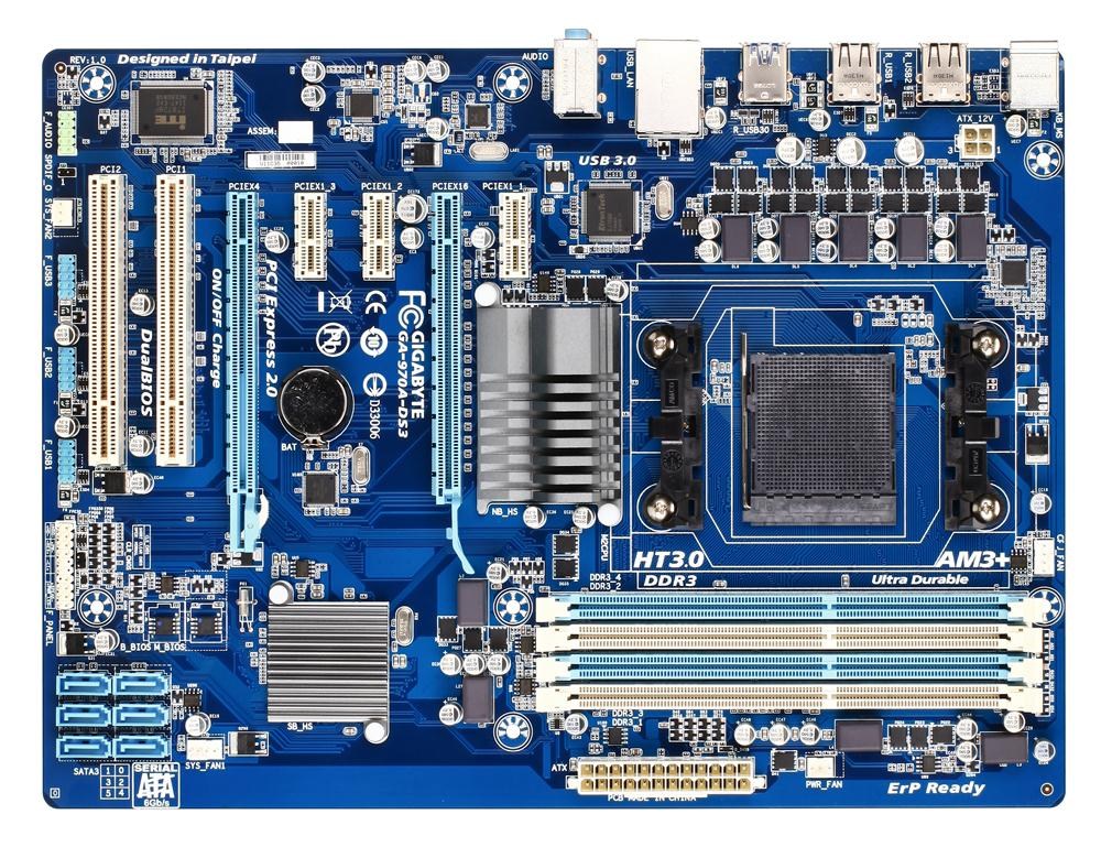 Gigabyte GA-970A-DS3 AMD 970A (Socket AM3+) DDR3 PCI-Express ATX ...