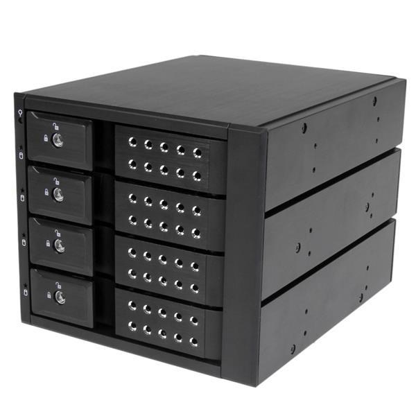 StarTech.com (4 Bay) Aluminum Trayless Hot Swap Mobile Rack Backplane for (3.5 inch) SAS II/SATA III - 6 Gbps HDD