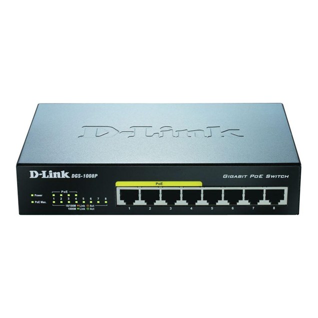 DLink DGS-1008P/E 8-Port Gigabit Desktop Switch 