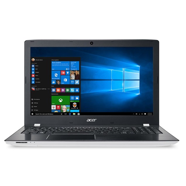 Acer Aspire E5-575-381Z (15.6 inch) Notebook PC Core i3 (6157U) 2.4GHz 8GB 1TB DVD±RW WLAN BT Webcam Windows 10 Home (Iris Graphics 550) White