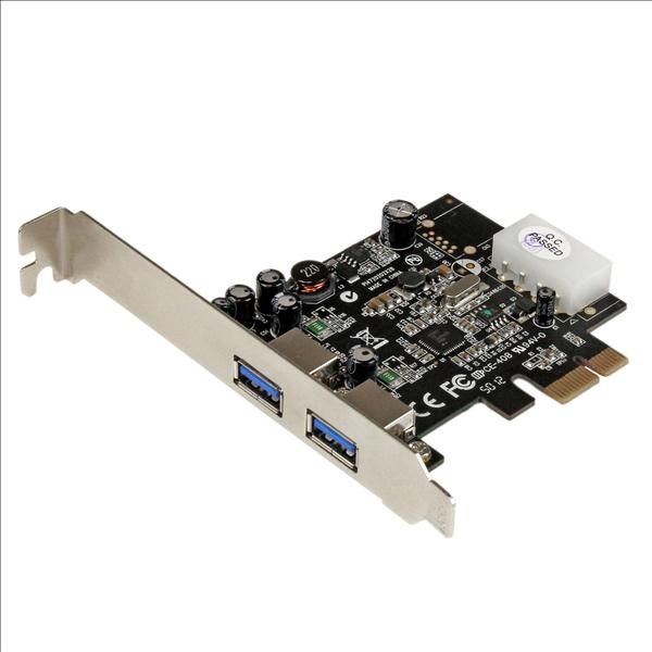 StarTech.com 2 Port PCI Express (PCIe) SuperSpeed USB 3.0 Card Adaptor with UASP - LP4 Power
