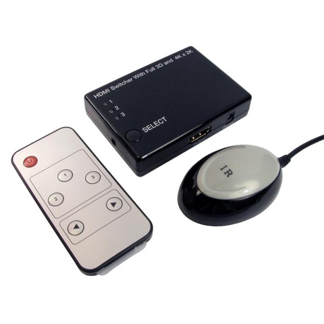 Cables Direct 3 Port HDMI Switch with Remote