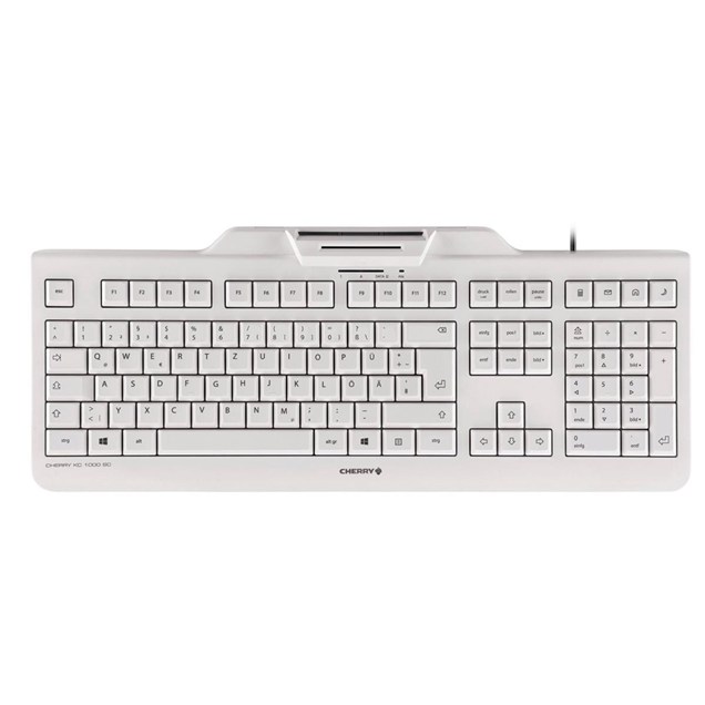 Cherry KC 1000 SC Security Keyboard with Integrated Smart Card Terminal in White