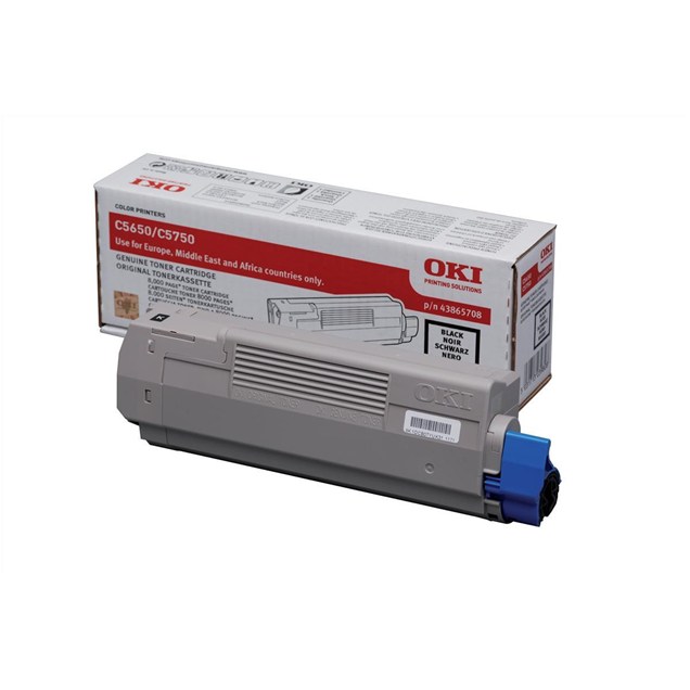 OKI 43865708 (Yield: 8,000 Pages) Black Toner Cartridge