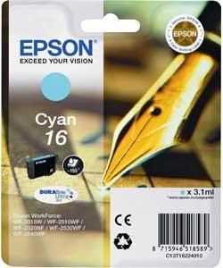 Epson Pen and Crossword 16 (Yield 165 pages) Cyan 3.1ml RF/AM Ink Cartridge