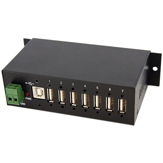 StarTech.com Mountable Rugged Industrial 7 Port USB Hub