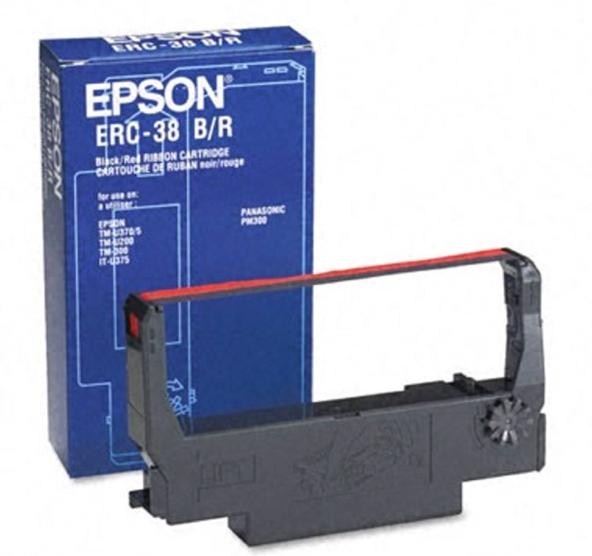 Epson ERC-38 (4,000,000 Characters) Black/Red Fabric Ink Ribbon Cartridge