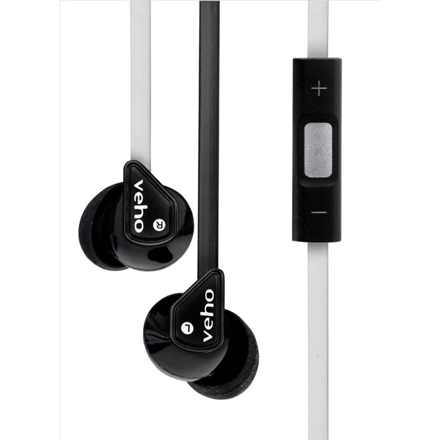 Veho VEP-004-Z2BW 360° Z-2 Sound Isolating Earphones with Flex Cord and Microphone