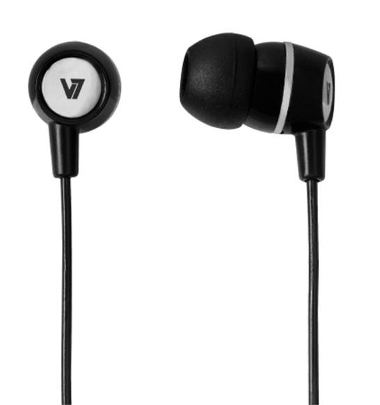 V7 Stereo Earbuds with Inline Microphone (Black)