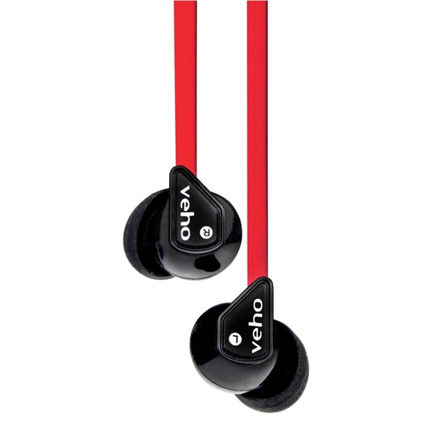 Veho Z-1 Stereo Anti-Tangle In-Ear Headphones earphones earbuds (Red)