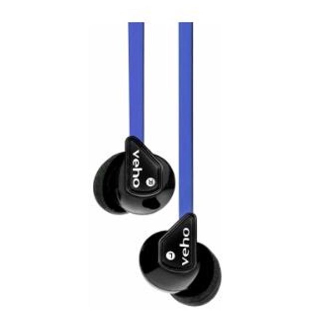 Veho Z-1 Stereo Anti-Tangle In-Ear Headphones earphones earbuds (Blue)