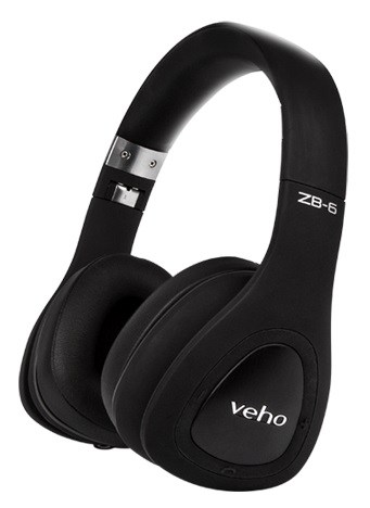 Veho ZB-6 On-Ear Bluetooth Headphones with Microphone/Remote Control - Black