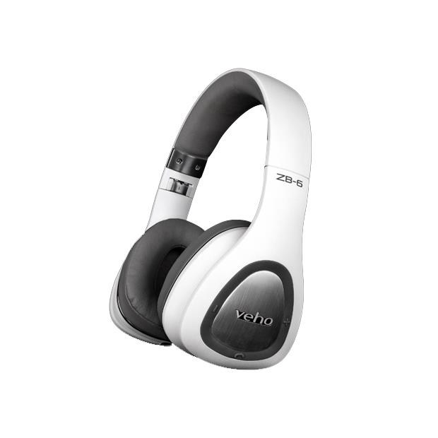 Veho ZB-6 On-Ear Bluetooth Headphones with Microphone/Remote Control - White
