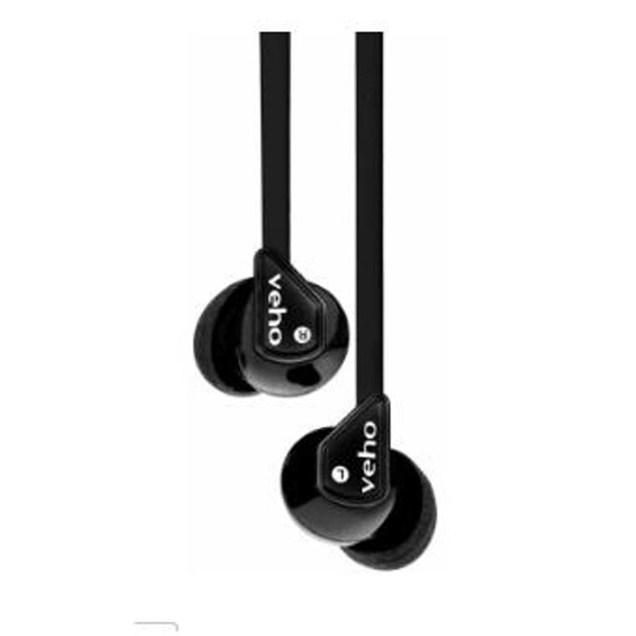 Veho Z-1 Stereo Anti-Tangle In-Ear Headphones earphones earbuds (Black)