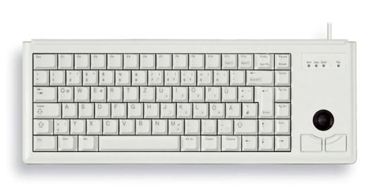 CHERRY Compact G84-4400 USB Keyboard with Integrated Trackball - Light Grey