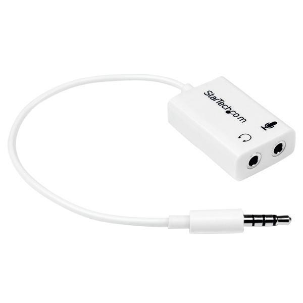 StarTech.com 3.5mm 4 Position to 2x3 Position 3.5mm Headset Splitter Adaptor M/F - White