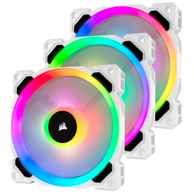 Corsair LL120 (120mm) Dual Light Loop RGB Case Fan (White) Pack of 3