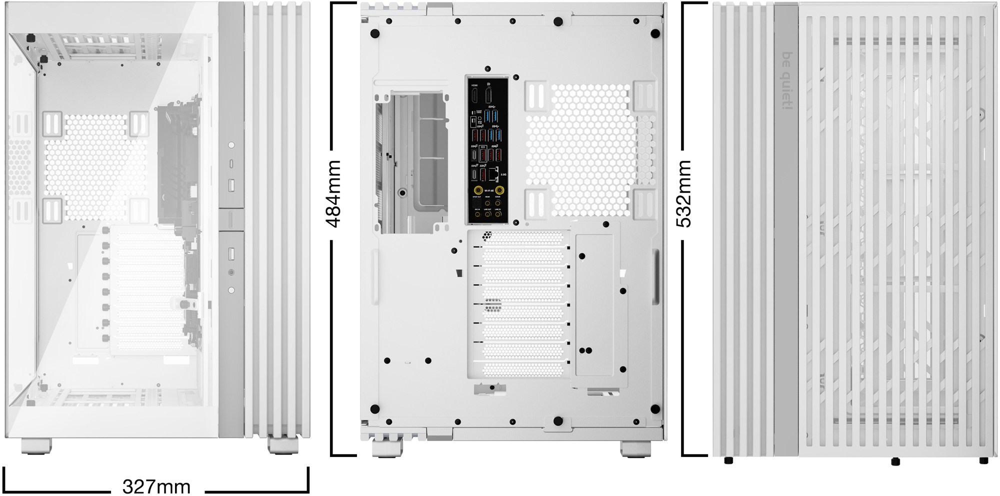 Be quiet! Light base 900 dx bgw70 belo ohišje mere in zunanji prikaz