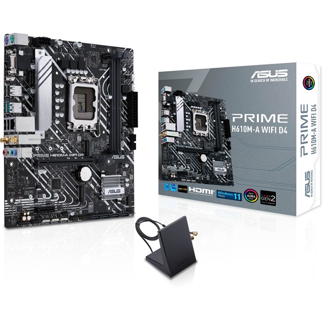 ASUS Prime H610M-A WIFI D4 mATX Motherboard for Intel Socket 1700 CPUs