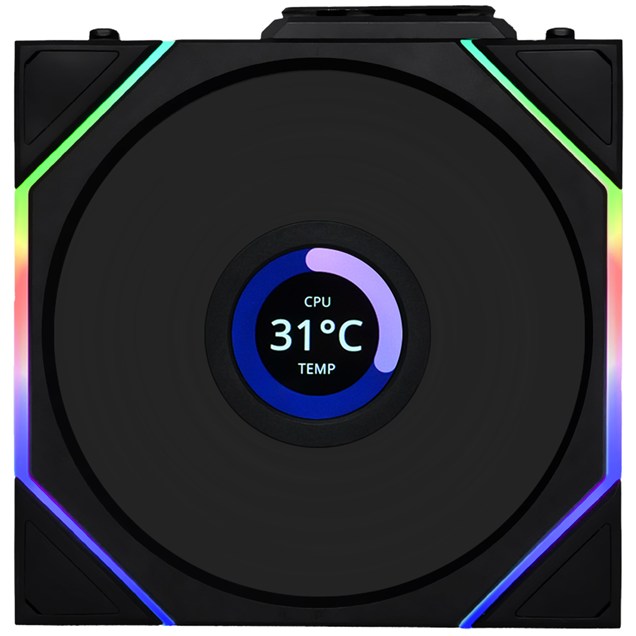 Lian Li UNI FAN TL LCD Wireless Reverse 120mm Fan in Black